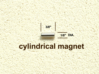 1/8" dia by 3/8" long magnet